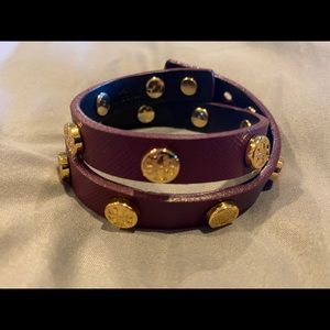 Tory Burch Purple and Gold Double Wrap Bracelet